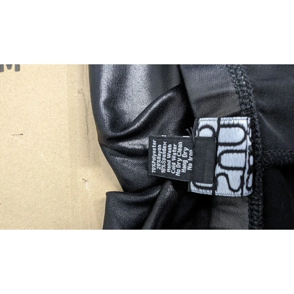 CLARA SUN WOO Medium Pants Faux Leather‎ Elastic Waist Slim Leg